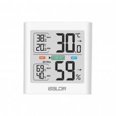 BALDR B0135TH-WHITE цифровой термогигрометр с внешним датчиком, белый