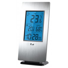 Ea2 AL802 Термометр, измерение комнатной и наружной температуры и влажности, отделка алюминий