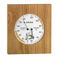 Аналоговый термогигрометр для сауны с рамой из дуба TFA 40.1051.01
