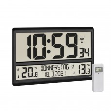 Цифровые настенные часы TFA 60.4521.01, с отображением наружной и внутренней температуры 